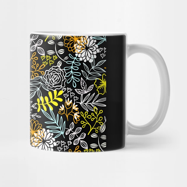 Colorful Floral Pattern - Minimalist Flowers Design by edwardechoblue